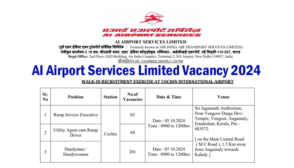 AI Airport Services Limited Vacancy 2024