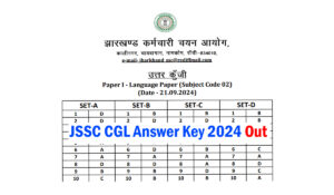 JSSC CGL Answer Key 2024