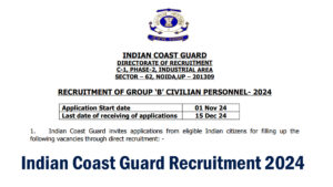 Indian Coast Guard Chargeman Recruitment 2024