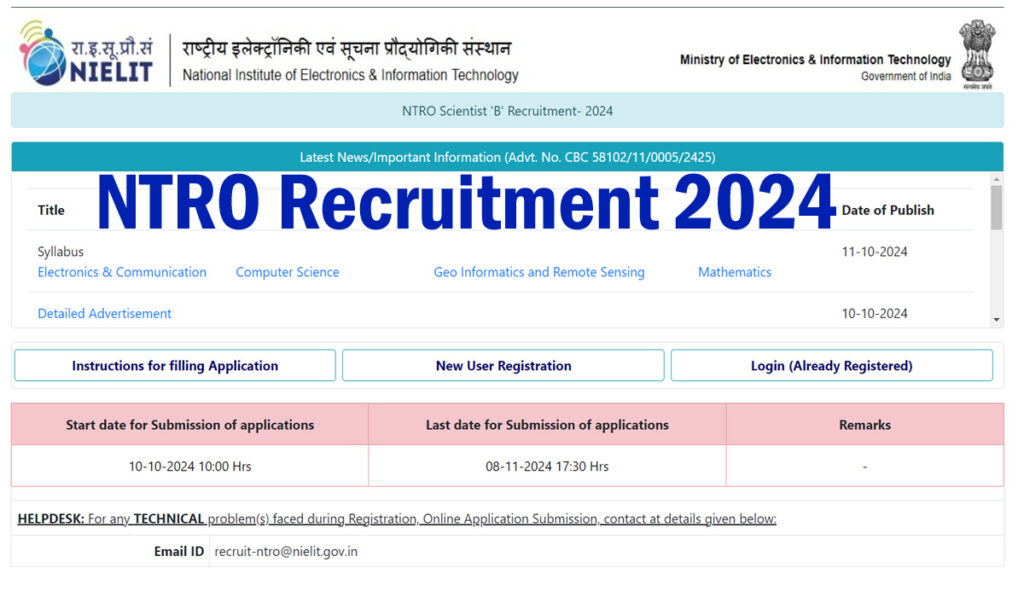 NTRO Recruitment 2024