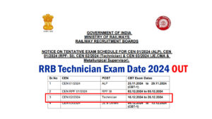 RRB Technician Exam Date 2024