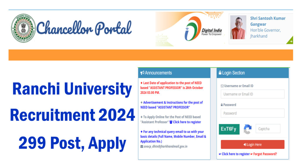 Ranchi University Recruitment 2024