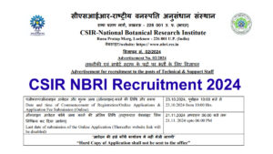 CSIR NBRI Recruitment 2024