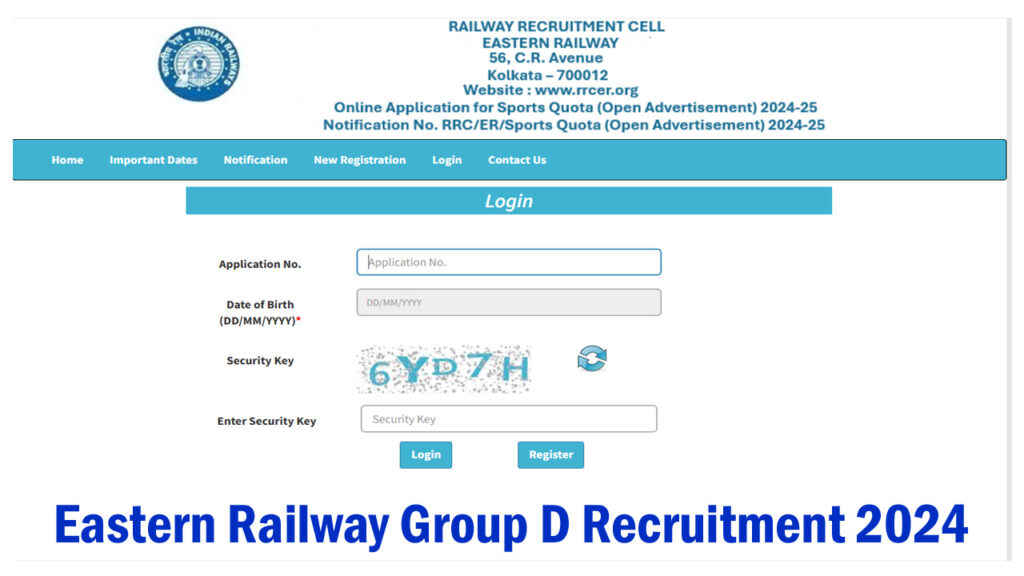 Eastern Railway Group D Recruitment 2024