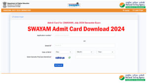 SWAYAM Admit Card 2024