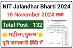 NIT Jalandhar Recruitment 2024