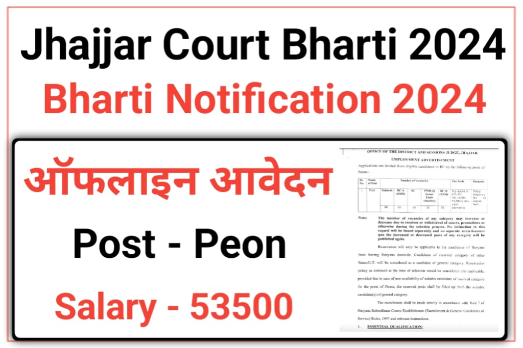 Jhajjar Court Peon Recruitment 2024