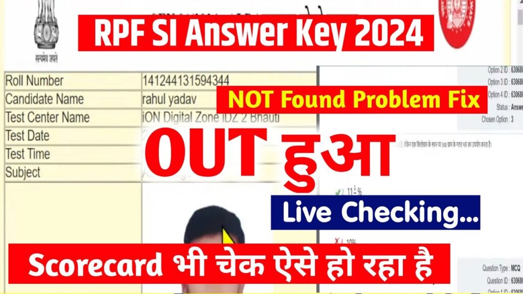 RPF SI Answer Key 2024