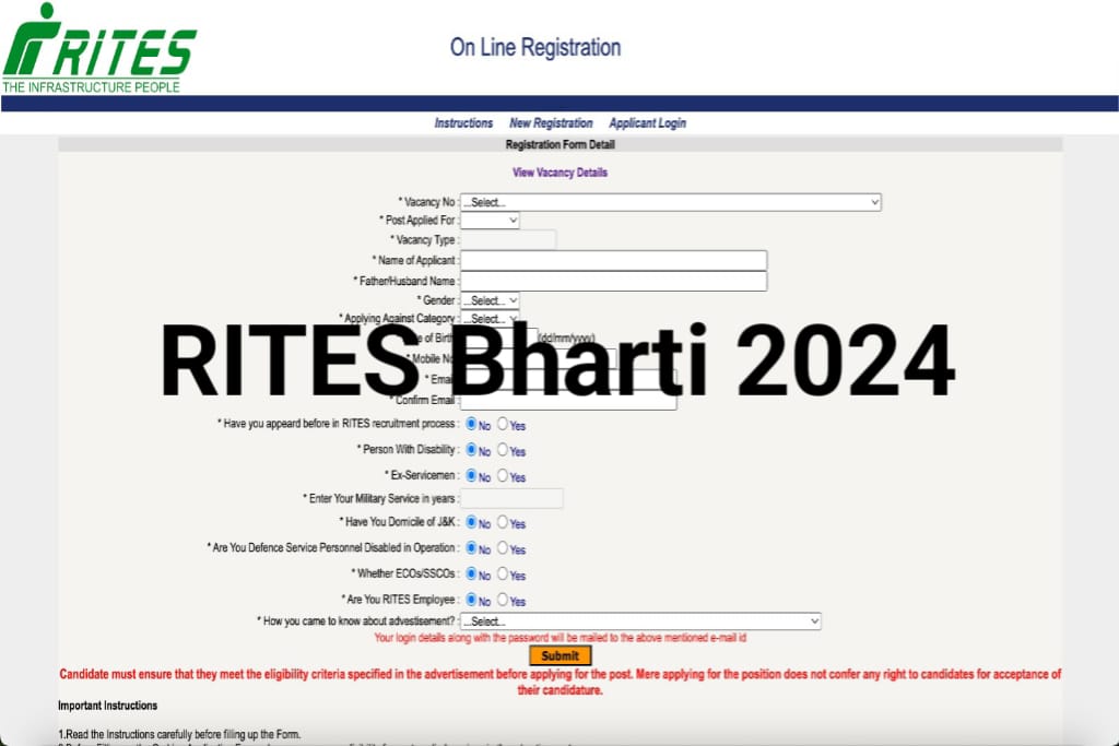 RITES Assistant Manager Recruitment 2024