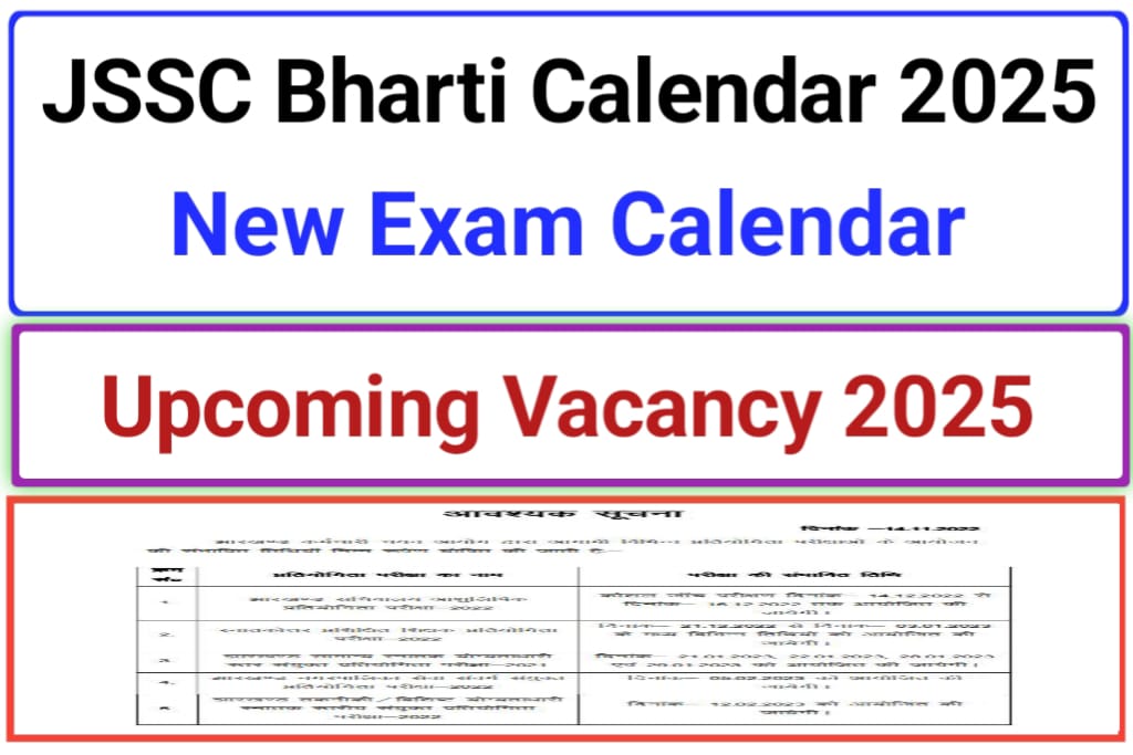 JSSC Recruitment Calendar 2025