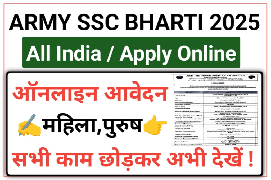 Indian Army SSC Tech Recruitment 2025