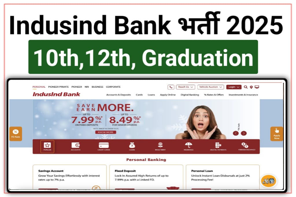 Indusind Bank Vacancy Notification 2024