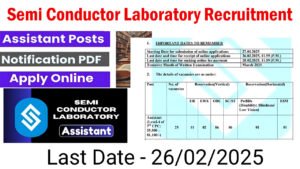 SCL Semi Conductor Laboratory Assistant Recruitment 2025