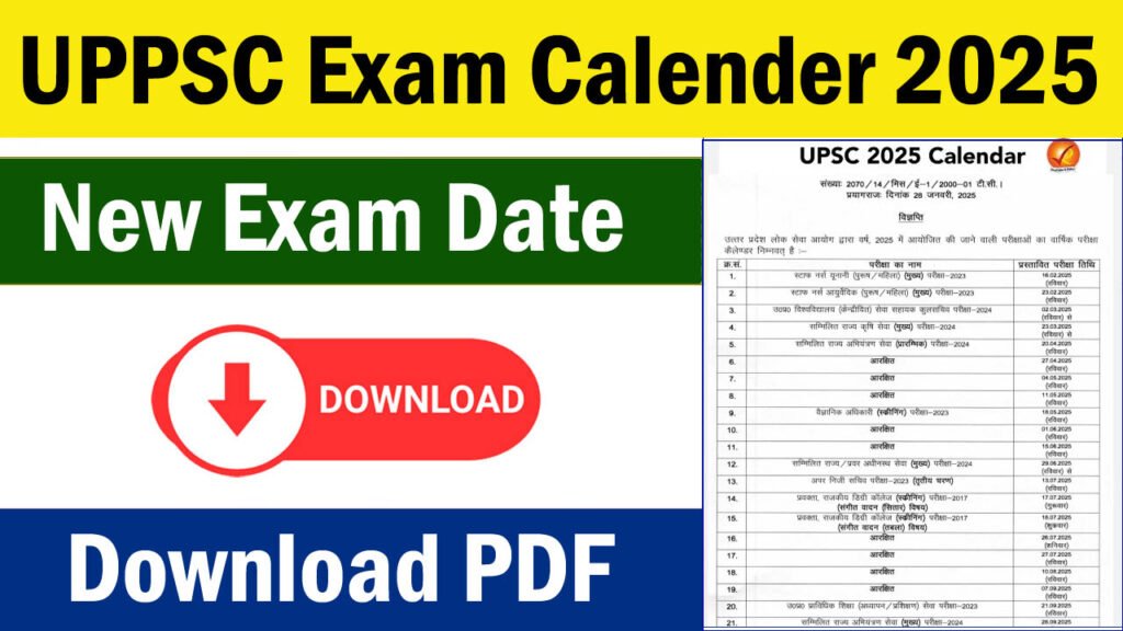 UPPSC Exam Calendar 2025 Out Now