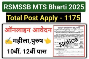 RSMSSB MTS Bharti 2025