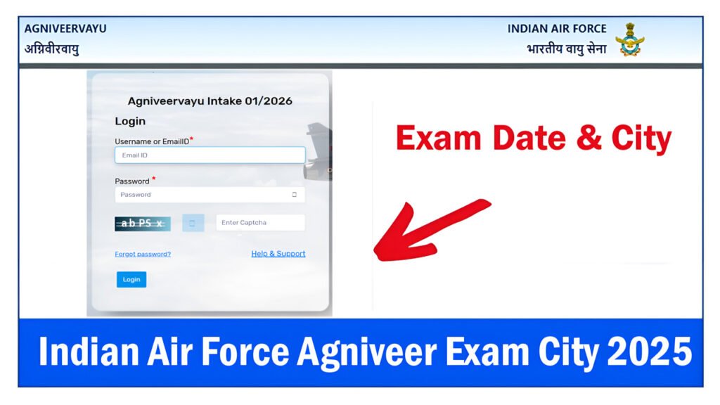 Indian Air Force Agniveer Exam City 2025