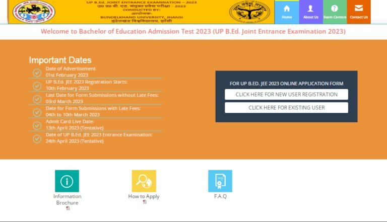 UP B.ED Entrance Exam Registration 2025