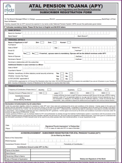 Atal Pension Yojana 2025