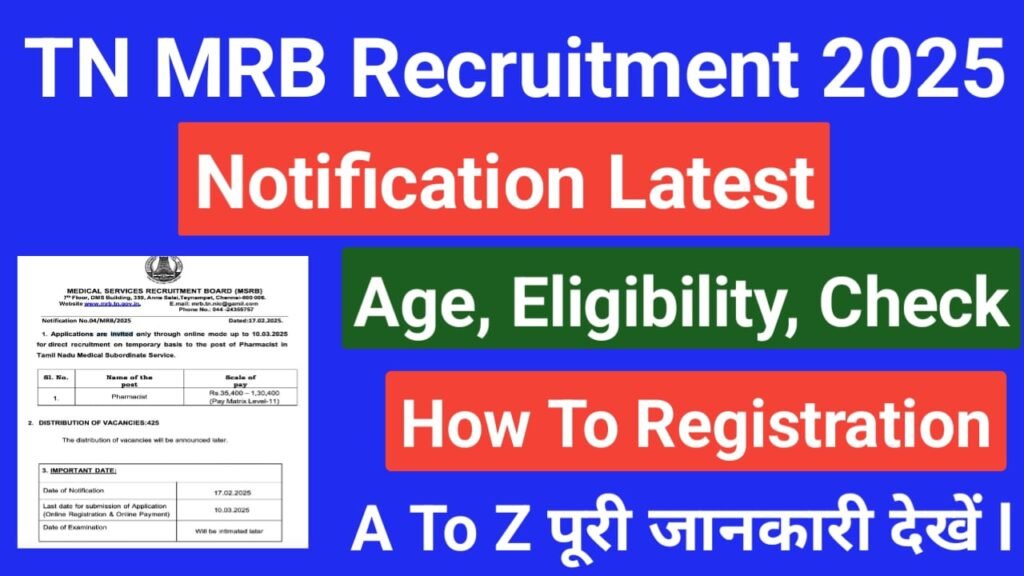 TN MRB Pharmacist Recruitment 2025