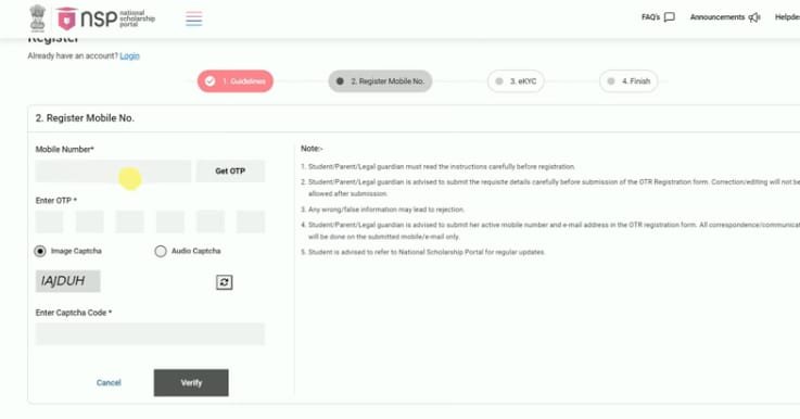 NSP Scholarship Registration 2025