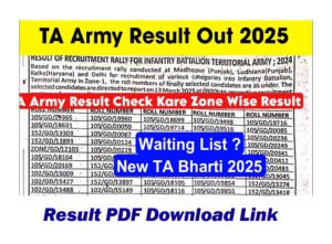 Army TA Bharti Result 2025