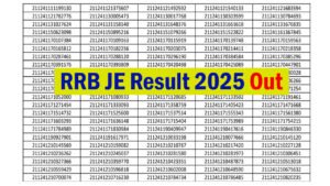 RRB JE Result 2025