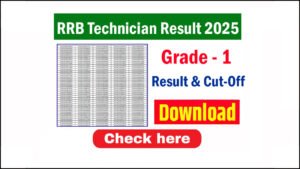 RRB Technician Result 2025