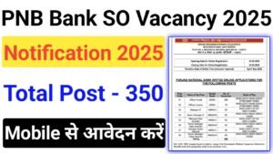 Punjab National Bank SO Online Form 2025