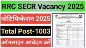 RRC SECR Raipur Online Form 2025