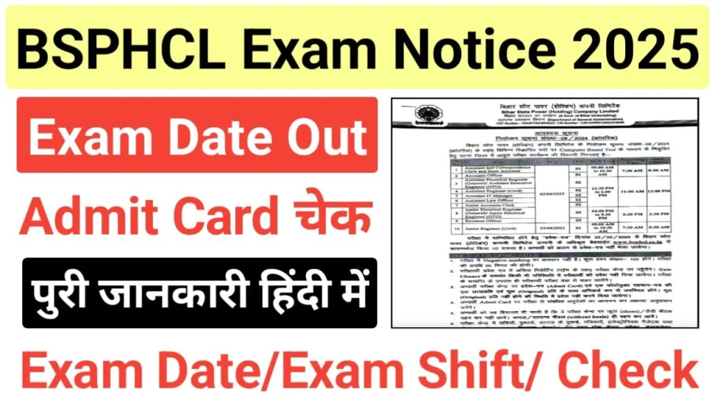 BSPHCL Exam Date 2025