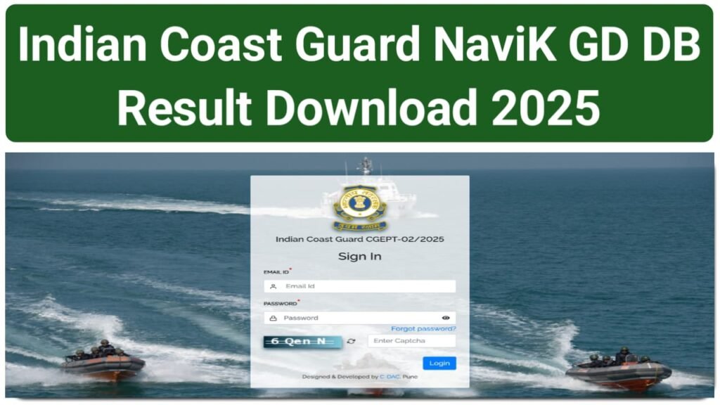 Coast Guard Navik GD DB Result 2025