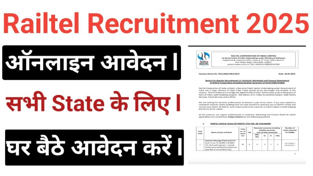 RailTel Assistant Manager Recruitment 2025