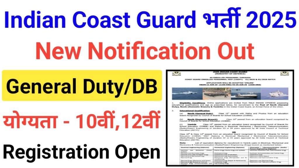 Indian Coast Guard Navik GD DB Vacancy 2025