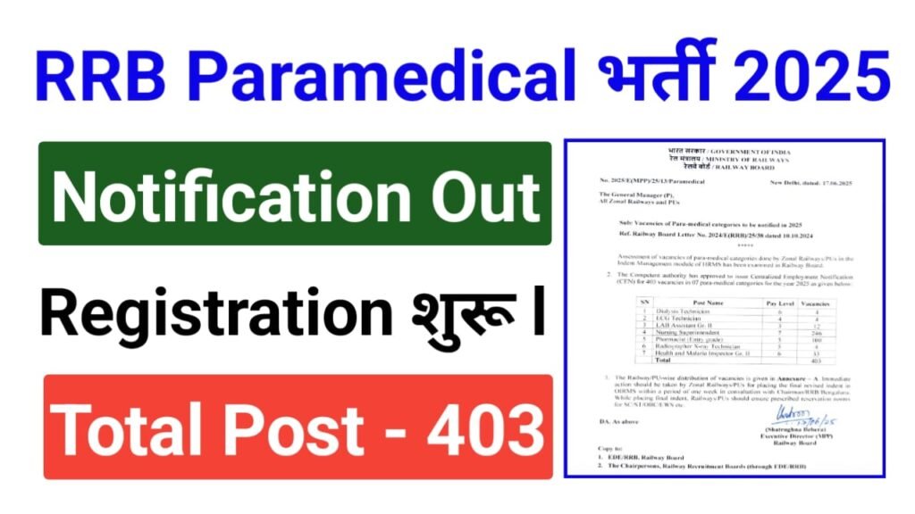 RRB Paramedical Vacancy 2025